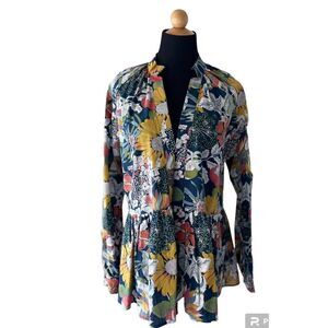 ROOEY FLORAL LINEN SHIRT SIZE MEDIUM